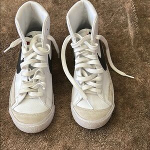 Nike White and Black High-Top Sneakers